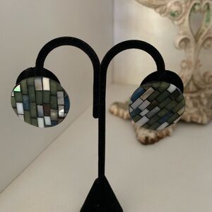 Santo Domingo Handmade Mosaic Patterned Round Earrings